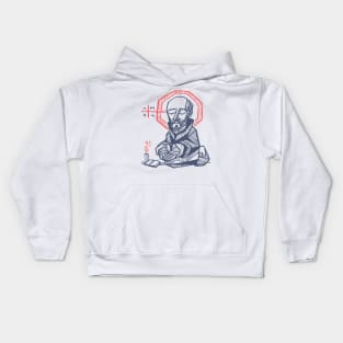 Saint Ignatius of Loyola hand drawn illustration Kids Hoodie